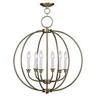 Milania 6-Light Chandelier in Antique Brass