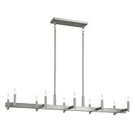 Erzo 10-Light Linear Chandelier in Satin Nickel