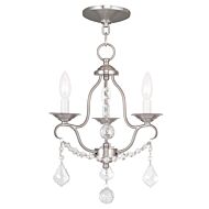 Chesterfield 3-Light Mini Chandelier in Brushed Nickel