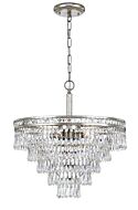 Crystorama Mercer 6 Light 18 Inch Traditional Chandelier in Olde Silver with Hand Cut Crystal Crystals