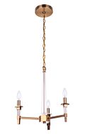 Craftmade Tarryn 3 Light Chandelier in Satin Brass