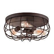 Millennium Neo Industrial Flush Mount Ceiling Light in Rubbed Bronze