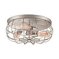 Millennium Lighting Neo Industrial Flush Mount Ceiling Light in Satin Nickel