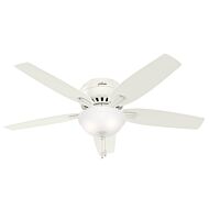 Hunter Newsome Low Profile 2 Light 52 Inch Indoor Ceiling Fan in Fresh White