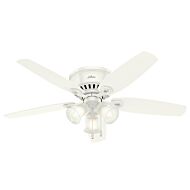 Hunter Builder 3 Light 52 Inch Indoor Flush Mount Ceiling Fan in Snow White