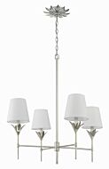 Broche 4-Light Chandelier in Antique Silver