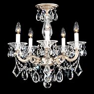 Schonbek La Scala 5 Light Chandelier in Antique Silver with Clear Heritage Crystals