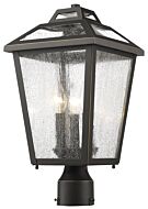 Z-Lite Bayland 3-Light Outdoor Post Mount Fixture Light In Oil Rubbed Bronze