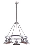 Craftmade Union 5 Light Chandelier in Satin Aluminum