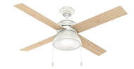 Hunter LOKI 2 Light 52 Inch Indoor Ceiling Fan in Fresh White