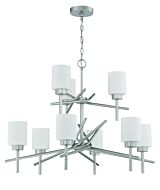 Craftmade Cadence 9 Light Chandelier in Satin Nickel