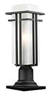 Z-Lite Abbey 1-Light Outdoor Pier Mounted Fixture Light In Black