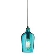 Hammered Glass 1-Light Mini Pendant in Oil Rubbed Bronze