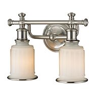 Acadia 2-Light Bathroom Vanity Light in Brushed Nickel