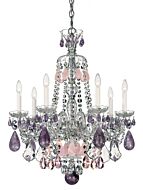 Hamilton Rock Crystal Seven Light Chandelier in Silver by Schonbek