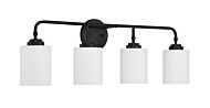 Craftmade Stowe 4 Light Bathroom Vanity Light in Flat Black