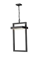 Z-Lite Luttrel 1-Light Outdoor Chain Mount Ceiling Fixture Light In Black