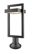 Z-Lite Luttrel 1-Light Outdoor Pier Mounted Fixture Light In Black