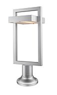 Z-Lite Luttrel 1-Light Outdoor Pier Mounted Fixture Light In Silver