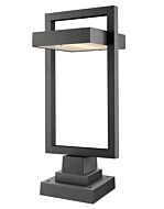 Z-Lite Luttrel 1-Light Outdoor Pier Mounted Fixture Light In Black