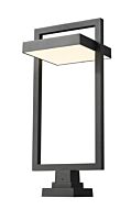 Z-Lite Luttrel 1-Light Outdoor Pier Mounted Fixture Light In Black