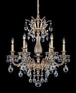 Milano Six Light Chandelier in Heirloom Gold by Schonbek