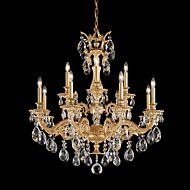 Milano 12 Light Chandelier in Etruscan Gold by Schonbek