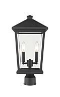 Z-Lite Beacon 2-Light Outdoor Post Mount Fixture Light In Oil Rubbed Bronze