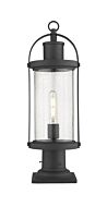 Z-Lite Roundhouse 1-Light Outdoor Pier Mounted Fixture Light In Black