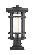 Z-Lite Jordan 1-Light Outdoor Pier Mounted Fixture Light In Black