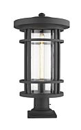 Z-Lite Jordan 1-Light Outdoor Pier Mounted Fixture Light In Black