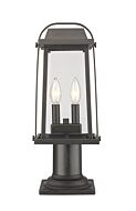 Z-Lite Millworks 2-Light Outdoor Pier Mounted Fixture Light In Oil Rubbed Bronze