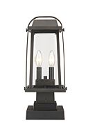 Z-Lite Millworks 2-Light Outdoor Pier Mounted Fixture Light In Oil Rubbed Bronze