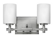 Hinkley Laurel 2-Light Bathroom Vanity Light In Brushed Nickel