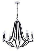 Esme Eight Light Chandelier in Flat Black   Matte White by Craftmade