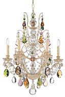 Bordeaux Six Light Chandelier in Etruscan Gold by Schonbek