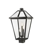 Z-Lite Talbot 3-Light Outdoor Post Mount Fixture Light In Black