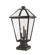 Z-Lite Talbot 3-Light Outdoor Pier Mounted Fixture Light In Black