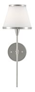 Bagno 1-Light Wall Sconce in Polished Nickel with Opaque Glass