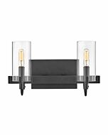 Hinkley Ryden 2-Light Bathroom Vanity Light In Black