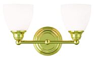 Somerville 2-Light Bathroom Vanity Light in Polished Brass