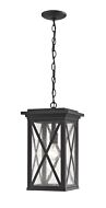 Z-Lite Brookside 1-Light Outdoor Chain Mount Ceiling Fixture Light In Black