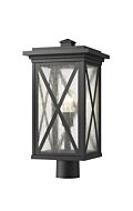 Z-Lite Brookside 1-Light Outdoor Post Mount Fixture Light In Black