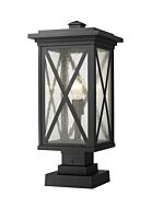 Z-Lite Brookside 1-Light Outdoor Pier Mounted Fixture Light In Black