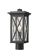 Z-Lite Brookside 1-Light Outdoor Post Mount Fixture Light In Black