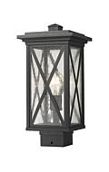 Z-Lite Brookside 1-Light Outdoor Post Mount Fixture Light In Black