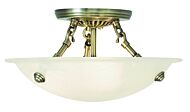 Oasis 3-Light Ceiling Mount in Antique Brass