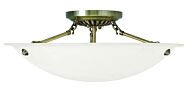 Oasis 3-Light Ceiling Mount in Antique Brass