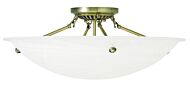 Oasis 4-Light Ceiling Mount in Antique Brass