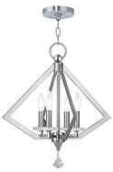 Diamond 4-Light Chandelier in Brushed Nickel